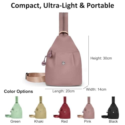 AUAUY 3 in 1 Anti-Theft Travel Tote Bag, Waterproof Oxford, Pink — view 2
