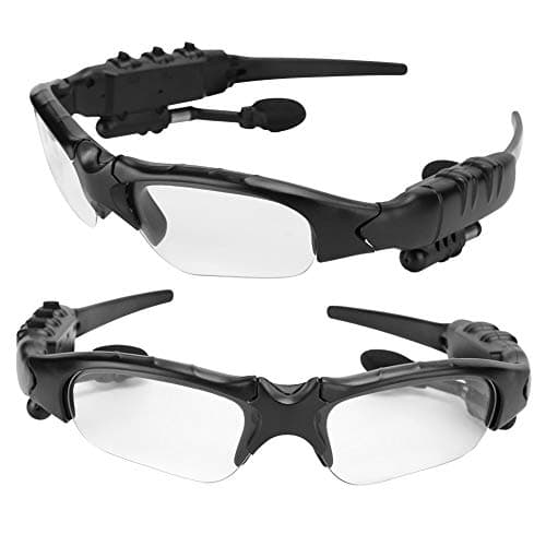 BAFOVY Sunglasses, Durable ABS Solar Power Wireless Glasses Headphone with 5.0 and Stereo Sound for Outdoor Sports and Travel (Transparent) — view 3
