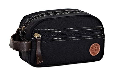 Timberland Men's Toiletry Bag Canvas Travel Kit Organizer, Black, One Size, Toiletry Bag Canvas Travel Kit Organizer