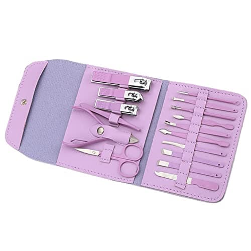 Saluaqui 16pcs Stainless Steel Manicure Pedicure Kit Portable Grooming Set — view 6