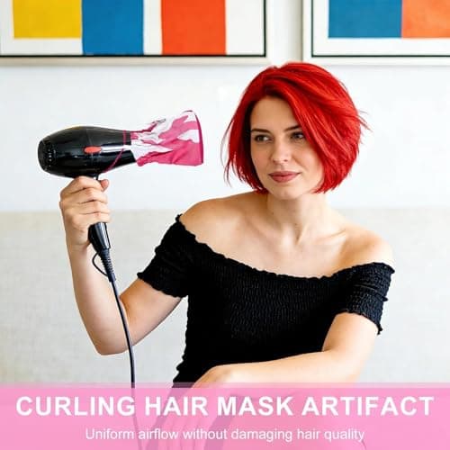 Hair Dryer Diffuser Sock, Portable Foldable Attachment for Curly Wavy Hair, Double-Layer Nylon Heat Protection Cap, Fits Most Standard Blow Dryers with Elastic Band, Travel Friendly — view 5