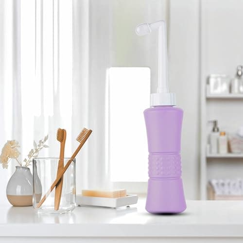 XL 17oz laphang Portable Bottle 500ml Purple Bottle Bidet with Waterproof Pouch and Cap – PP + TPR, Leak Proof & Scratch Resistant –Perineal Clean for Postpartum Hemorrhoids Healing, Maternity Kit — view 6