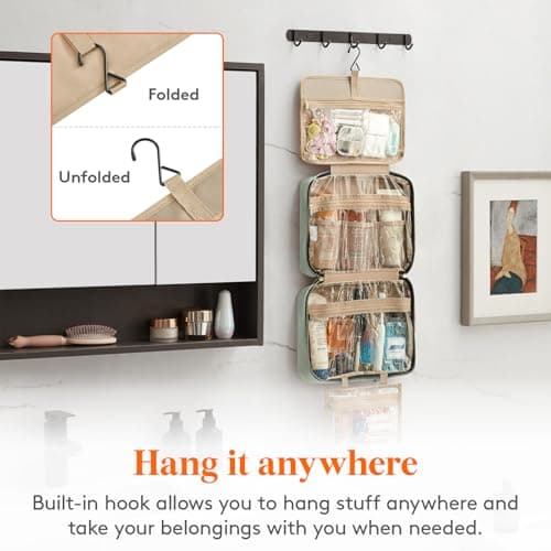 Lifewit Large Hanging Toiletry Bag for Women, Travel Wash Bag, Mint Green — view 6