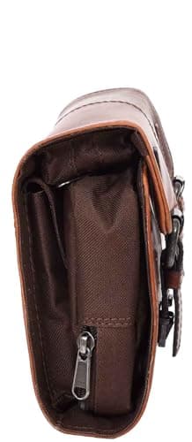 Real Leather Hanging Toiletry Wash Bag for Mens Travel Shaving Kit Pouch Cruise (Tan) — view 5