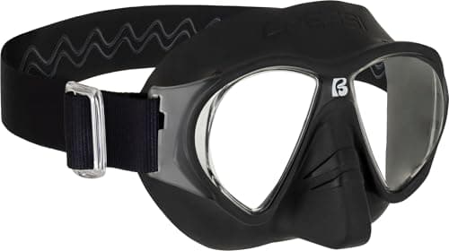 CRESSI since 1946 - Force Mask - Separate Polycarbonate Lenses and Soft TPR Face Mask Ideal Snorkelling Surface Swimming and Beach Holidays - Black Elastic Strap Black - One Size - Adult — view 2