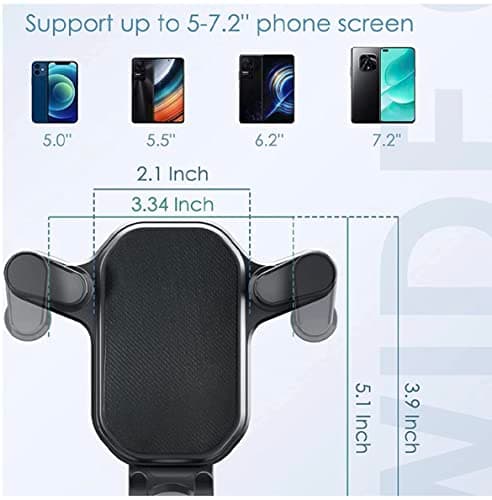 Orco Gravity Car Phone Holder - Upgraded Hook Clip Air Vent Mount with One-Button Quick Release & 360° Rotation - Stable Hands-Free Cradle for iPhone 16/15/14 Pro Max, Samsung S24/S23, 4.0-6.7" Phones — view 5