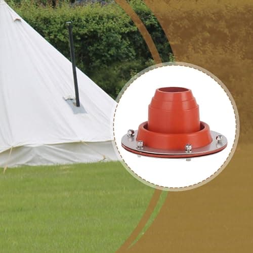 AsrMyjcx Tent Stovepipe Chimney Plug Feedthrough Adapter Pipe Insulation for Outdoor Tents, Boathouses, Garden Sheds, Workshops, Cabins, orange — view 4