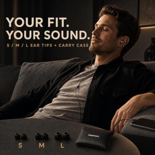 Betron BS10 Earphones Wired In-Ear Headphones, Black — view 4