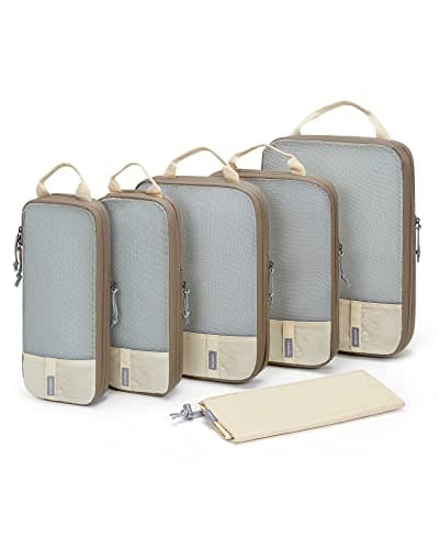BAGSMART 6pcs Compression Travel Packing Cubes for Suitcases Backpack