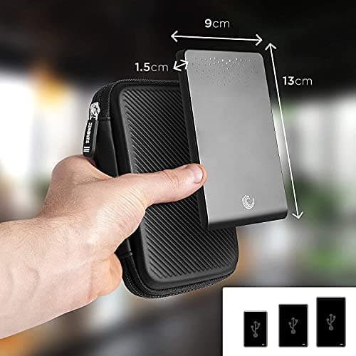 Duronic HDC2 BK Hard Drive Case EVA Portable Shockproof Travel Pouch, Black — view 4
