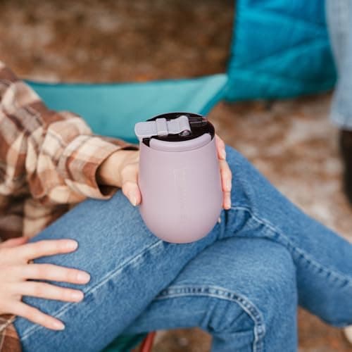 BrüMate Uncork'd 100% Leak-Proof 14oz Insulated Wine Tumbler with Lid - Vacuum Insulated Stainless Steel Wine Glass - Perfect For Travel & Outdoors (Lavender) — view 5
