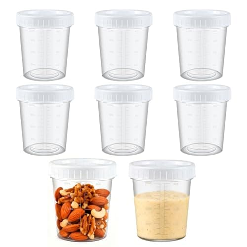 HHXUUAN 8Pk 120ml 4oz Food Containers, Leakproof Airtight Pots with Lids