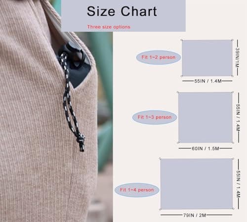 Legnowit Outdoor Pocket Blanket, 140 x 200 cm Waterproof Packable Compact Lightweight Picnic Blanket, Sand Free Beach Mat, Outdoor Tarp for Concert Festival Camping Hiking, Stakes Included (Green) — view 2
