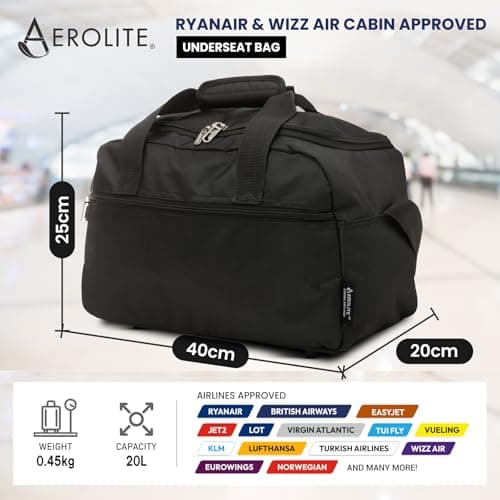 Aerolite Ryanair & Wizz Air Under Seat Cabin Holdall Bag — view 2