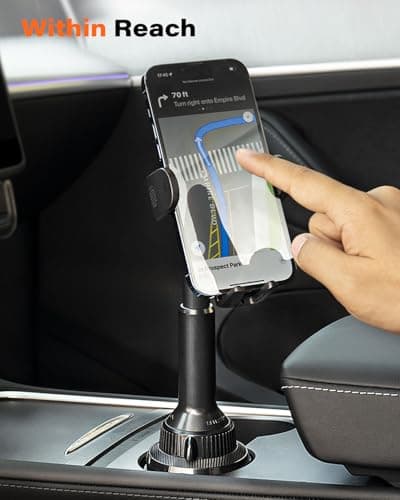 APPS2Car Cup Holder Phone Mount, Cup Phone Holder with Quick Extension Long Arm, Adjustable Universal Cupholder Mobile Mounts for Mercedes SUV Van, Compatible with All Cell Phone iPhone — view 2