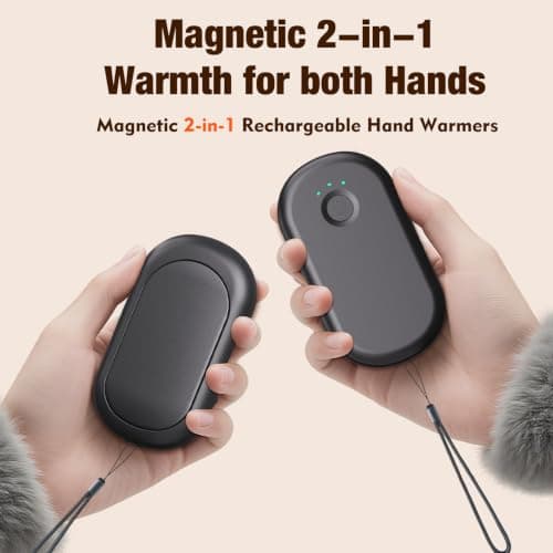 Rechargeable Split Type Hand Warmers 5S Heat Generation, Purple — view 4