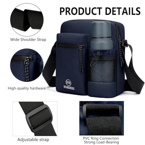 ChioSun Men's Shoulder Bag, Waterproof Water Bottle Messenger Bags(Blue) — view 4