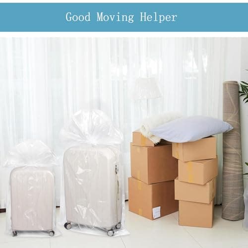 lisetar Large Plastic Bags, Suitcase Storage Bags 100 * 150cm (40 * 60 Inches) Heavy Duty Plastic Storage Bags Large Capacity Clear Storage Bag Waterproof Big Bags for Moving Storing (2 Packs) — view 3