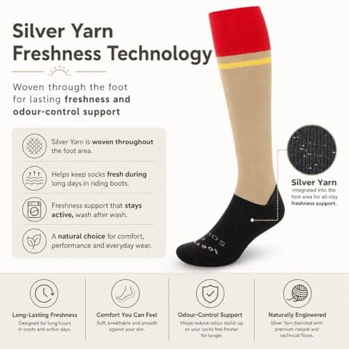 Merino Wool Socks for Women infused with Silver Yarn, Natural Antimicrobial & Odour-Resistant | Ideal for riding, walking, everyday wear or urban fashion | Breathable Knee High Socks Womens 8-11 — view 3