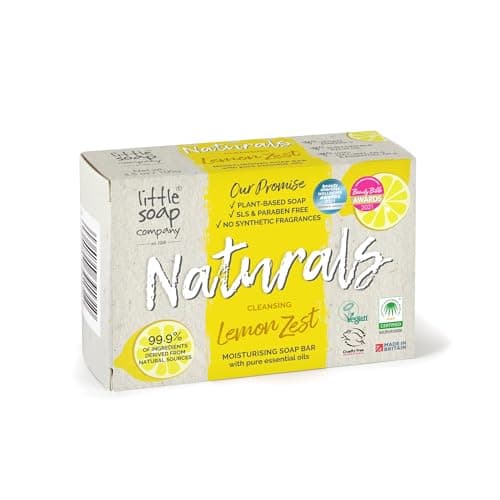 Little Soap Company Natural Range - Lemon Zest Soap Bar, 100g | Vegan, Cruelty Free & Antibacterial, No SLS or Parabens | Eco Friendly Body, Face & Hand Soap with Cleansing Lemon Essential Oils