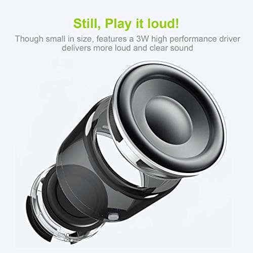 EWA Travel Case Packed, A106 Pro Wireless Mini Bluetooth Speaker with Custom Bass Radiator. IP67 Waterproof, Small But Loud, Portable Speakers for Car, Bike, Outdoors, Shower (Black) — view 3