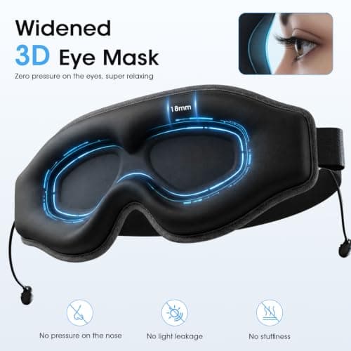 DOQAUS Cooling Bluetooth Sleep Mask Headphones for Side Sleepers — view 5