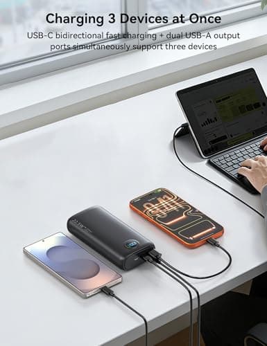 SNOMH Power Bank 27000mAh Powerbank Fast Charging 22.5W, Portable Charger High Capacity with 3-Port and Smart LCD Display for iPhone 17/16/15/Samsung/iPad/Smartphones etc — view 3