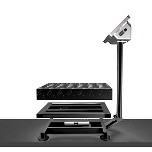 100KG Heavy Duty Folding Digital Platform Postal Parcel Scales, Commercial LCD Display Electronic Computing Floor Platform Scale Industrial Scales Postal Shop Weight 100KG/220lbs (Black) — view 4