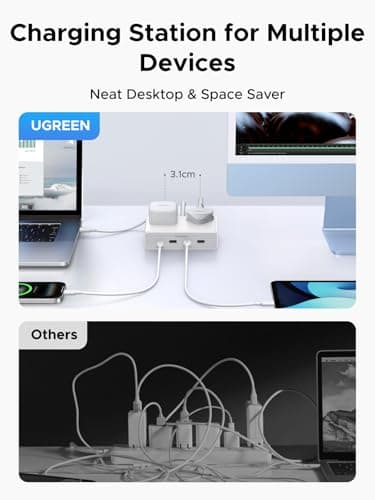 UGREEN Extension Lead 1.5M, 2 Way Power Strip with 4 USB Ports — view 5