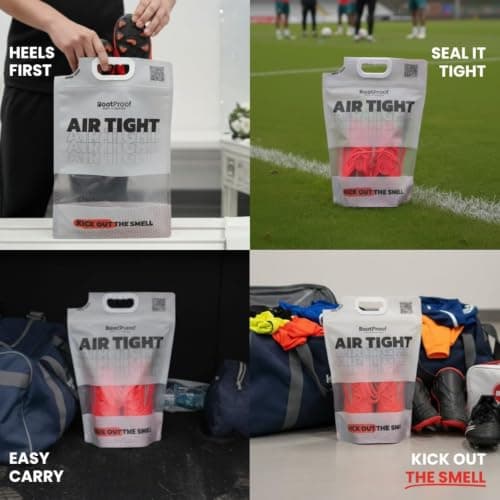 BootProof Smell Proof Air Tight Boot Bag with Lemon Reusable Deodoriser Odour Eliminating Storage for Football Boots, Rugby Boots, Gym and Sports Gear – Leakproof, Durable, (Lemon) — view 5
