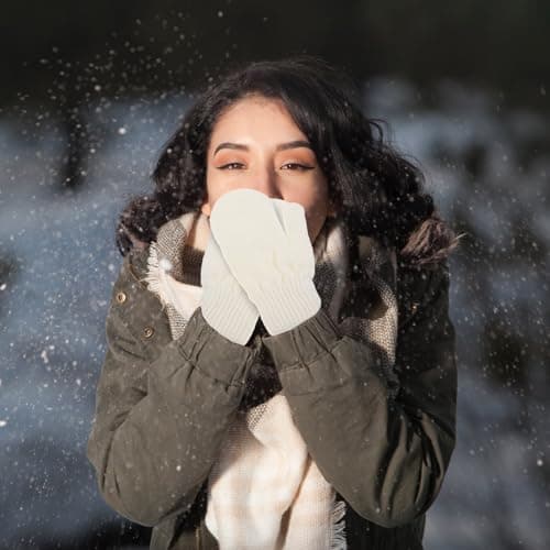 3 Pairs Women Winter Mittens Acrylic Fiber Warm Gloves for Skiing — view 6