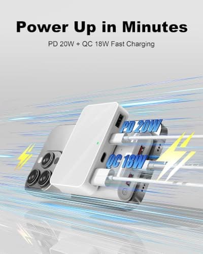 USB C Plug Charger 20W PD&18W QC,Slim Flat 4-Port USB Wall Charging — view 3