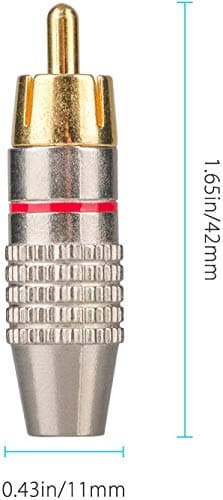 RUNCCI-YUN RCA Plug Solder Gold Audio Video Cable Connector (20Pack) — view 3