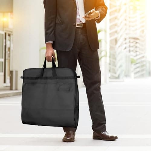 KEEGH Garment Bag for Travel 54 inch Trifold Suit Bag for Storage, Black — view 5