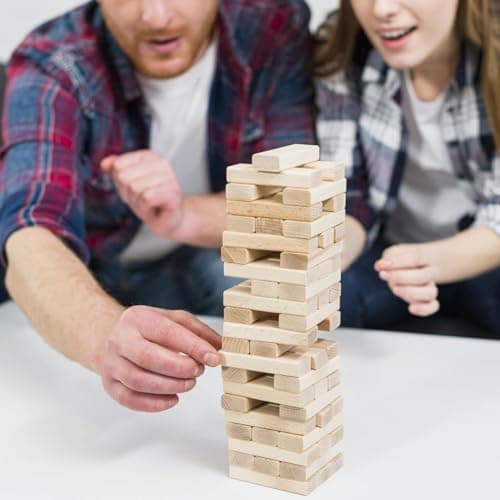 Lizzy 1 x Wooden Tumble Tower Stacking Game Minature size | 54 wooden blocks Tumbling Tower Stacking Game | Board Games Fun Entertainment for Kids and Adults (1) — view 5