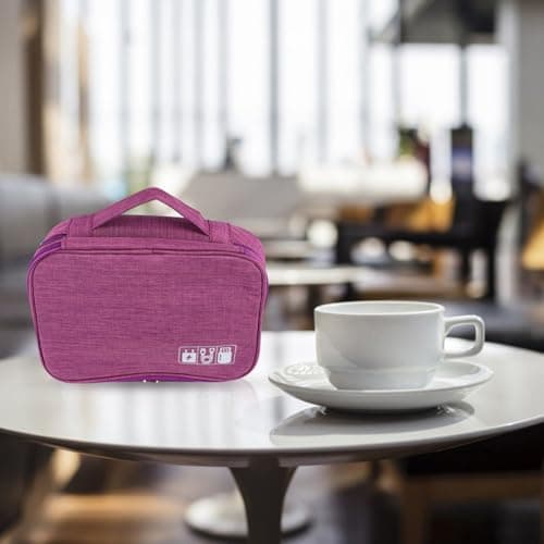 Electronics Travel Organizer Case Large Capacity Cotton Linen — view 5