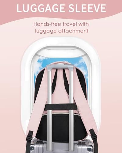 MATEIN 17 Inch Laptop Pink Backpack for Women, School Bag for Girls, Pink — view 4