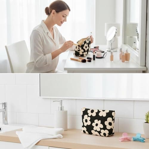 Gdrghe Cosmetic Bag Waterproof Zipper Makeup Bag Multifunctional Travel Toiletry Organizer for Women Girls — view 5