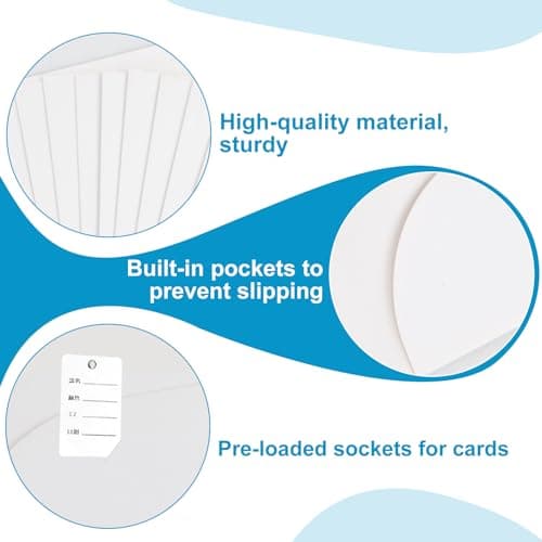 10Pcs A4 File Folder, A4 Cardboard folders with Cards Slot, 300gsm Square Cut Folder Single Insert Folder, Presentation Document Folders, Paper Portfolio for School Office Home, 31x22cm, White — view 2