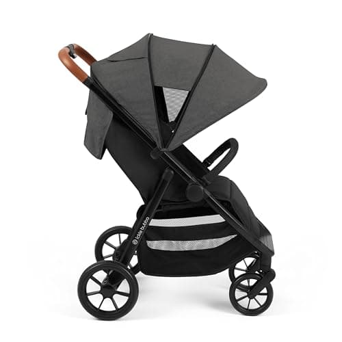 Ickle Bubba Stomp Stride Baby Stroller, Lightweight Travel Stroller & Pushchair with Extra Large Seat, Multi-Terrain EVA Wheels, UPF50+ Extendable Hood & Raincover, Birth to 22kg, Charcoal Grey