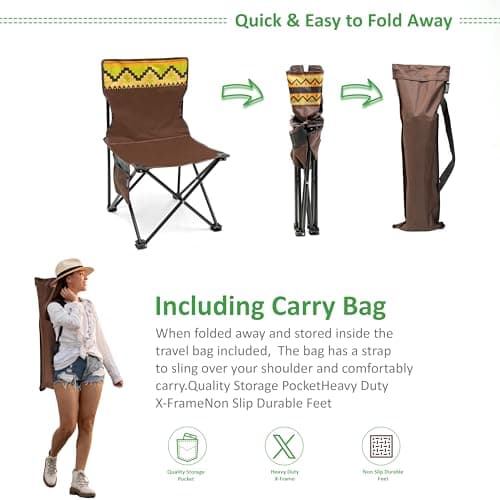 Crystals 3PCs Folding Camping Set – Portable Camping Table with 2 Chairs, Lightweight Picnic Table & Chairs for Adults – Ideal for Outdoor Camping, Picnic, Garden, Beach & Indoor Use — view 6