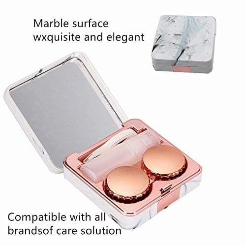 Ycnpeatt Marble Travel Contact Lens Case with Mirror — view 4
