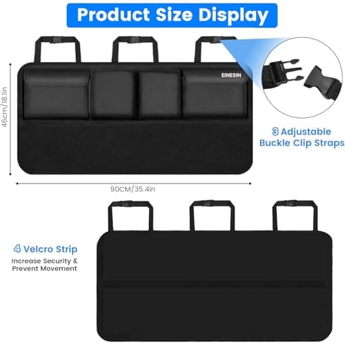 Einesin Car Trunk Organizer, Car Boot Organiser with 7 Pockets (90X48cm) — view 2