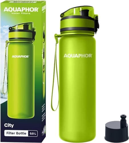 AQUAPHOR Bundle – 2.9L Smile Green Water Filter Jug with A5 Filter (Magnesium added) + 500ml City Filter Water Bottle Green | Reduces Limescale, Chlorine, Microplastics and PFAS | BPA-Free — view 6