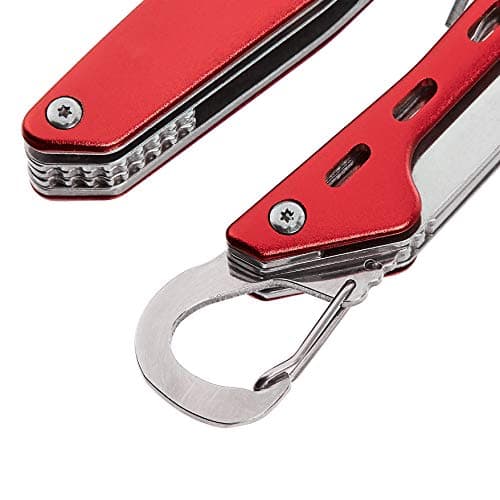 Amazon Basics 10-in-1 Stainless Steel Multitool Safety Lock with Nylon Sheath, 10.4 x 4.5 x 2.03 cm, Red & Black — view 4