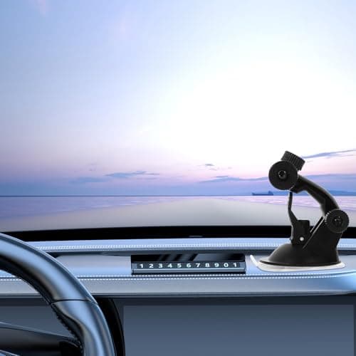 Healeved Adjustable Dash Cam Mount with Long Suction Cup and Universal Adapters for Car Cameras and Phones for Road Trips and Daily Driving — view 3