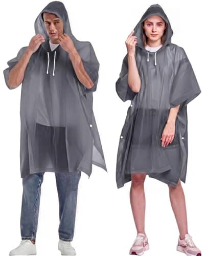 NAYEZH Rain Poncho for Adults, 2‑Pack Reusable Waterproof Cape with Hood — view 2