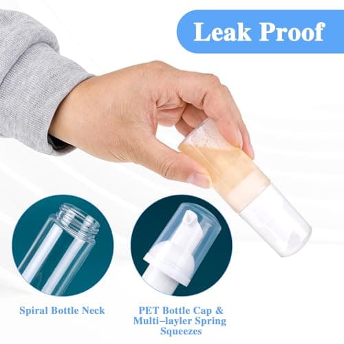 2 Pack Foam Pump Bottle Travel Small Size Mousse Foam Soap Dispenser Mini Empty Clear Plastic Foaming Soap Dispenser Refillable Pump Containers for Face Wash Lash Shampoo Skin Care 50 ml/1.7 oz — view 3