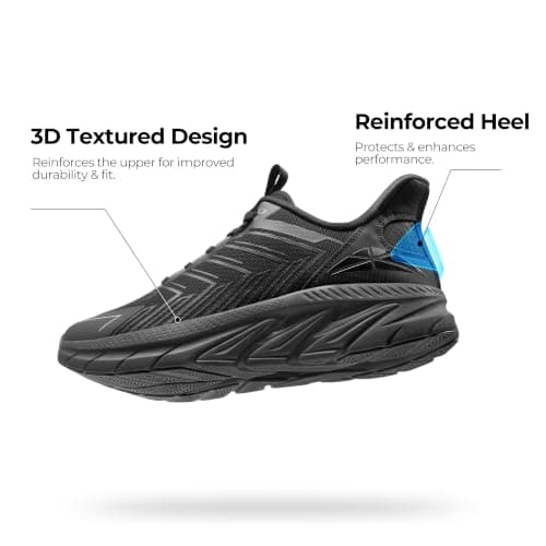 ALLSWIFIT Mens Slip On Walking Shoes Running Sneakers,All Black,9 — view 4