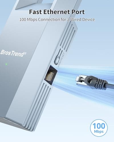 BrosTrend N300 WiFi to Ethernet Adapter, WiFi Bridge UK Plug, Easy Setup — view 3